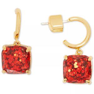 Kate Spade Glitter Charm Huggie Earrings